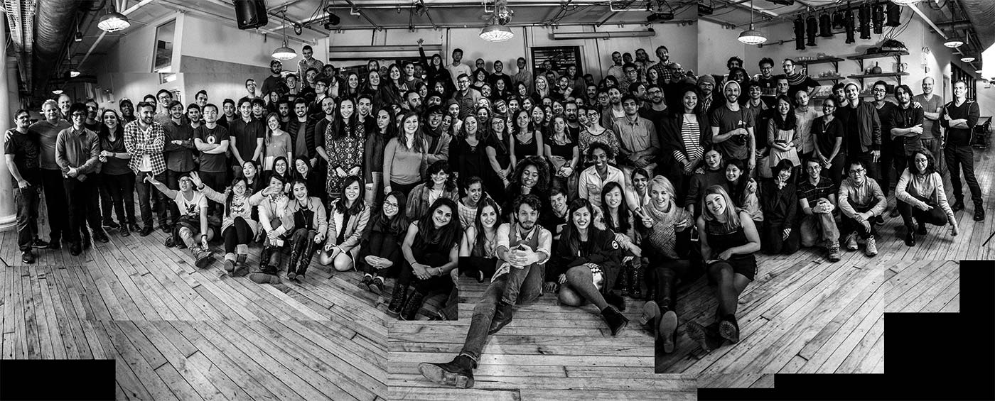 Winter 2015 panorama photo of ITP students